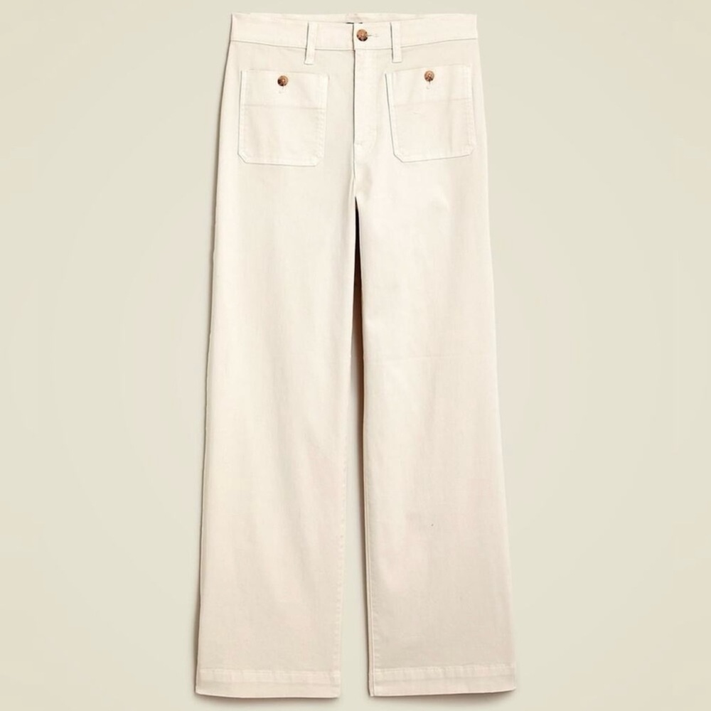 NWT J. Crew Sailor Slim Wide-leg Chino Pant Natural Cream